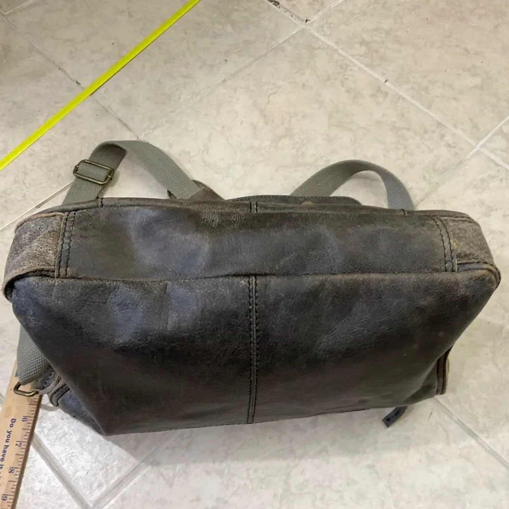 Vintage Black Rivet Wilson’s Leather Distressed Messenger Bag Large Laptop